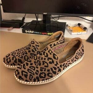 Skechers Air Cooled Leopard Print Slip-On Shoes